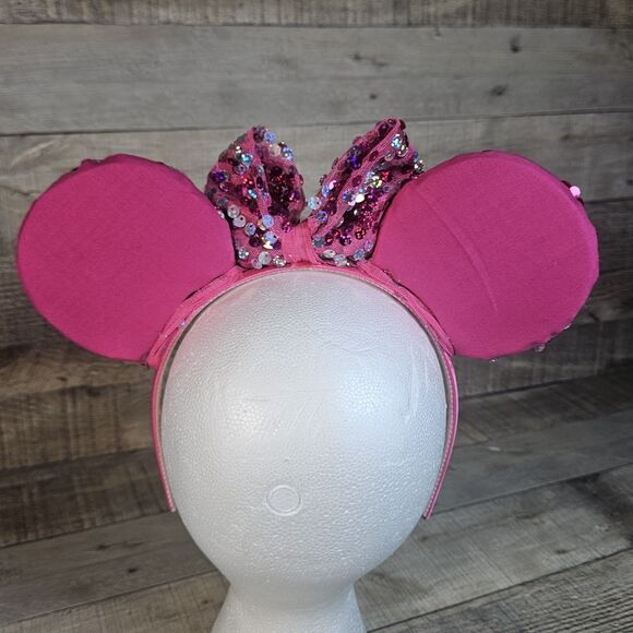 Pink Sequin Minnie Mouse Ears Disney Ears Handmade - Picture 5 of 5